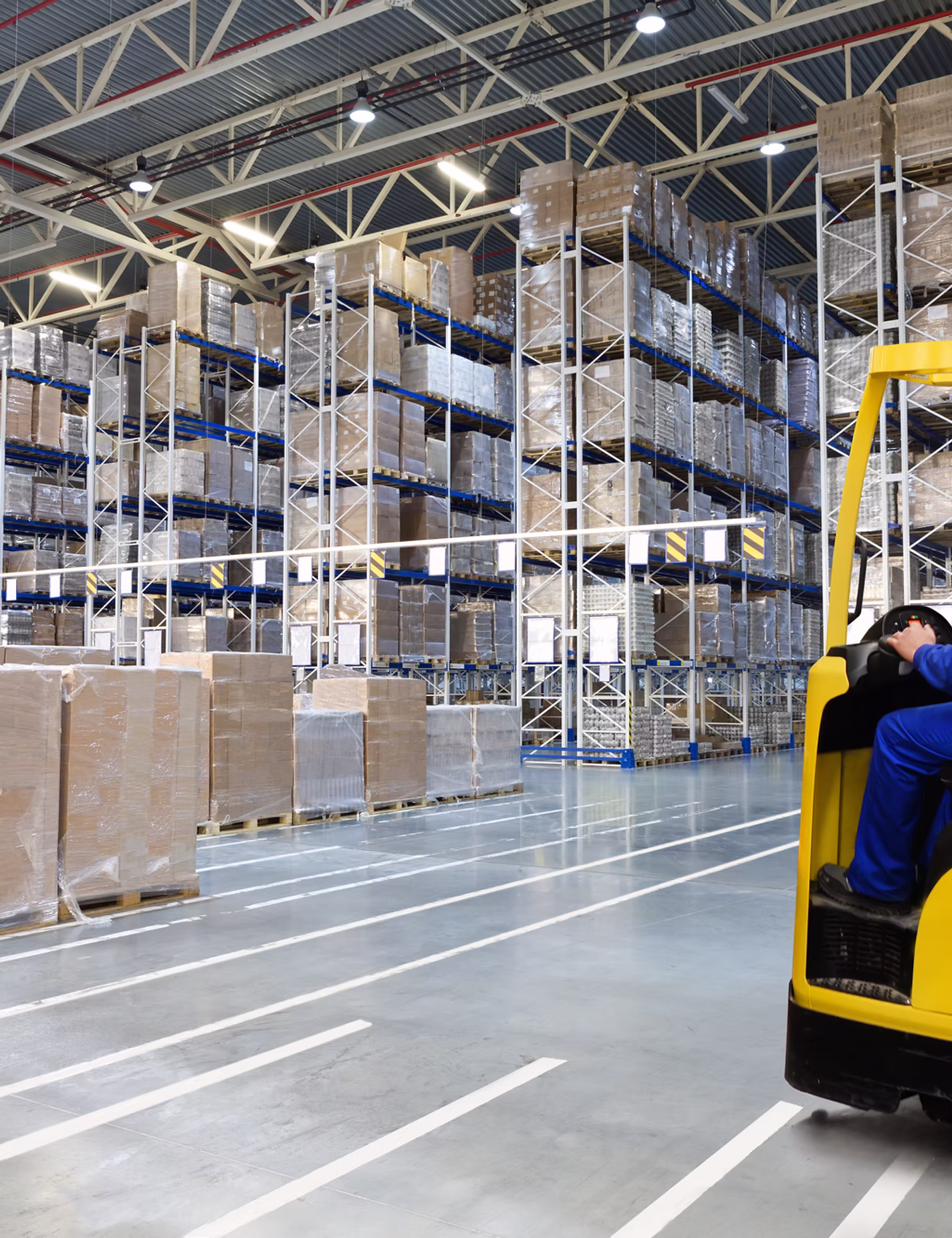 Distribution Warehouse with High Shelves